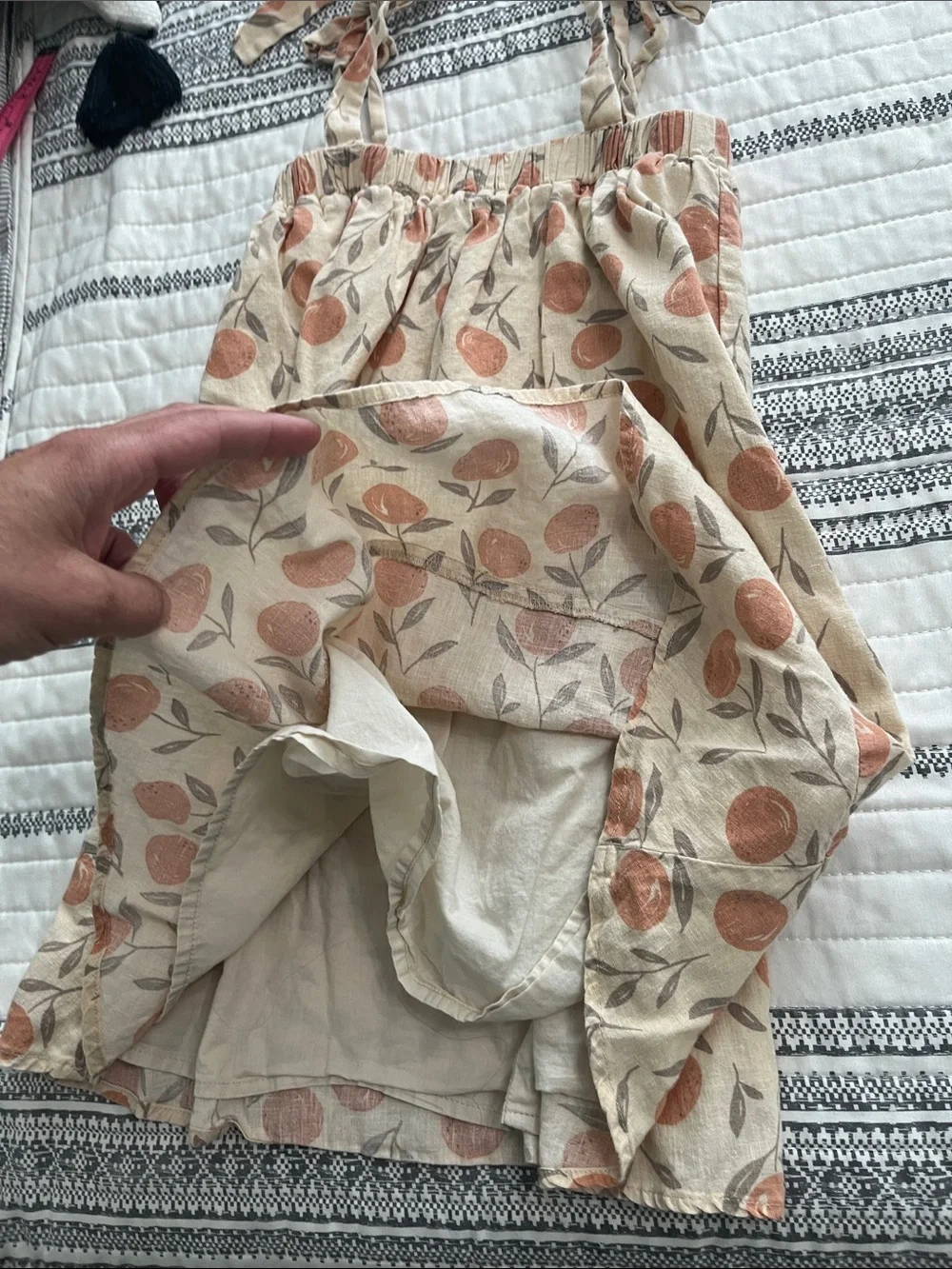 Rylee + Cru Cream Sundress with Orange Fruit Print - Picture 4 of 4